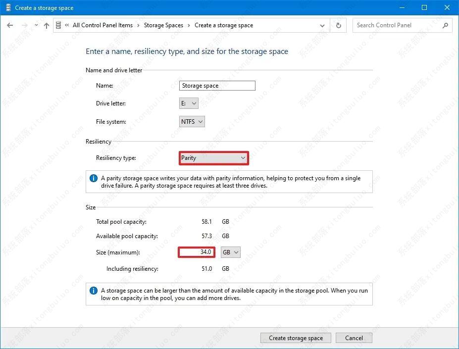 如何在Windows 10上设置具有奇偶校验的RAID5存储？