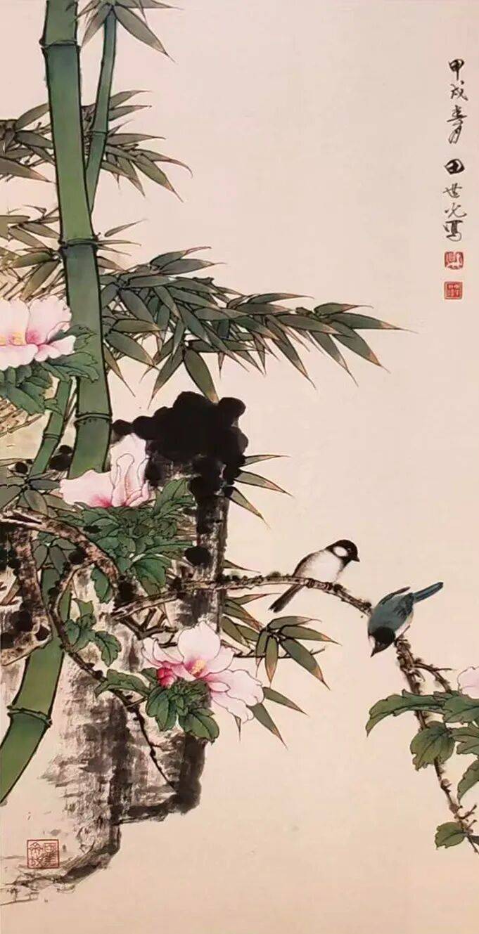 赏陈半丁、田世光等名家绘画