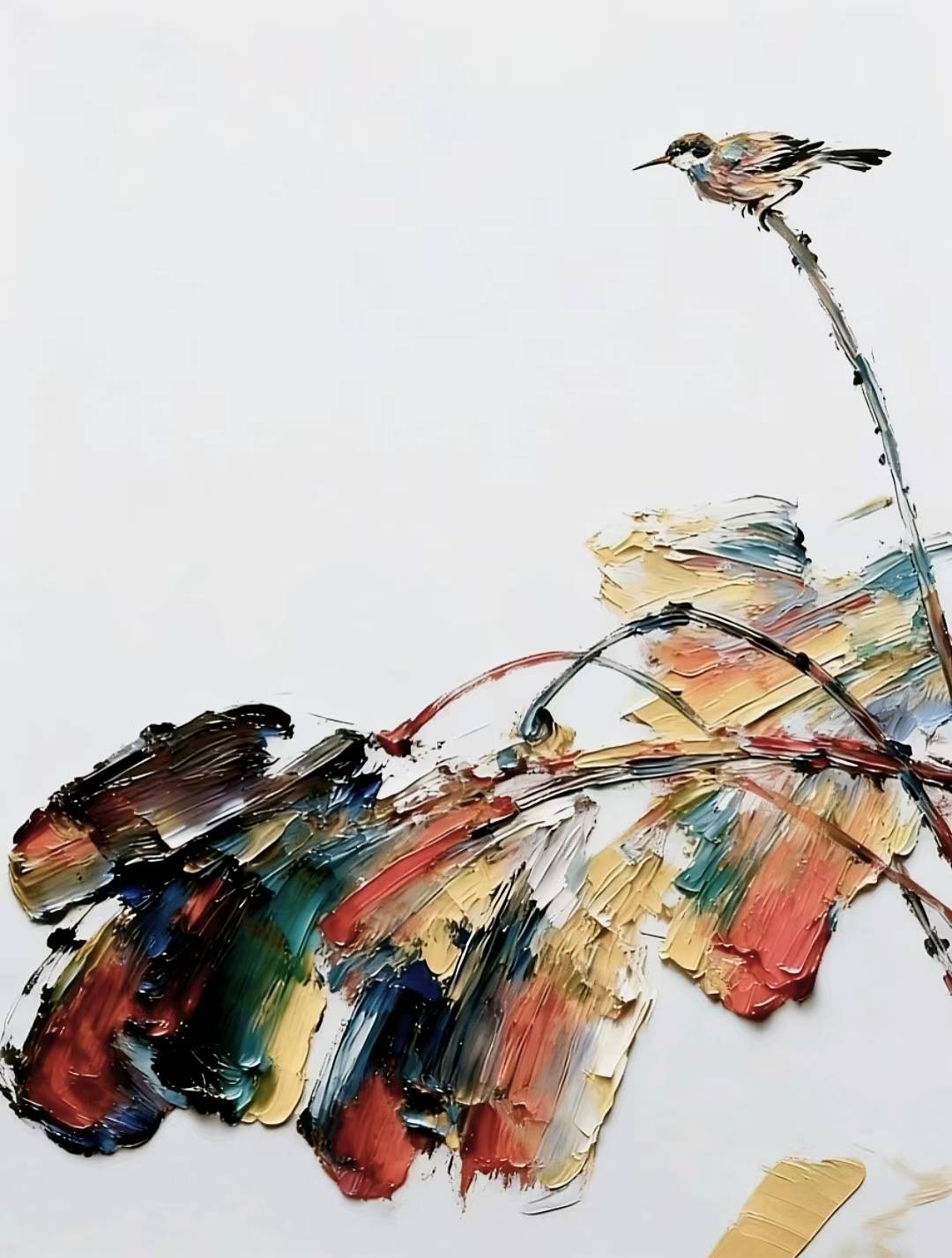 秋焰映白境，荷干栖待鸟——胡维平油画中的东方禅意与色彩诗学