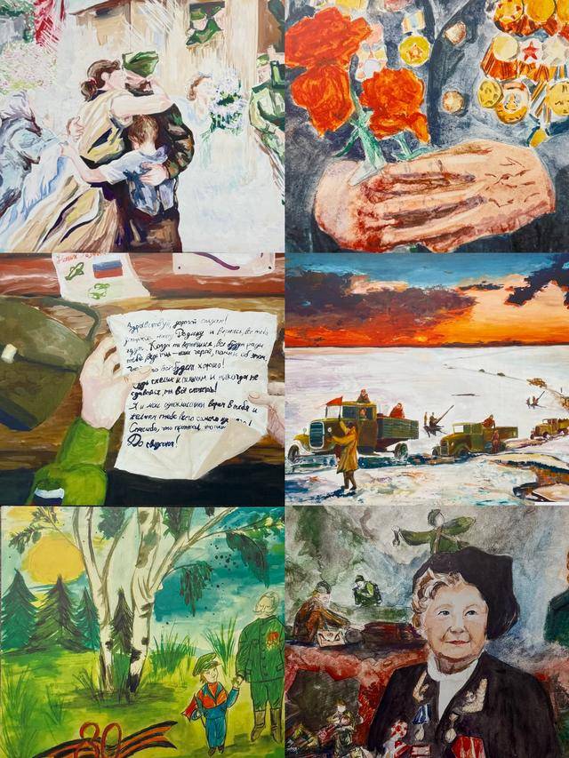莫斯科地铁展出纪念苏联伟大卫国战争胜利80周年主题儿童绘画作品