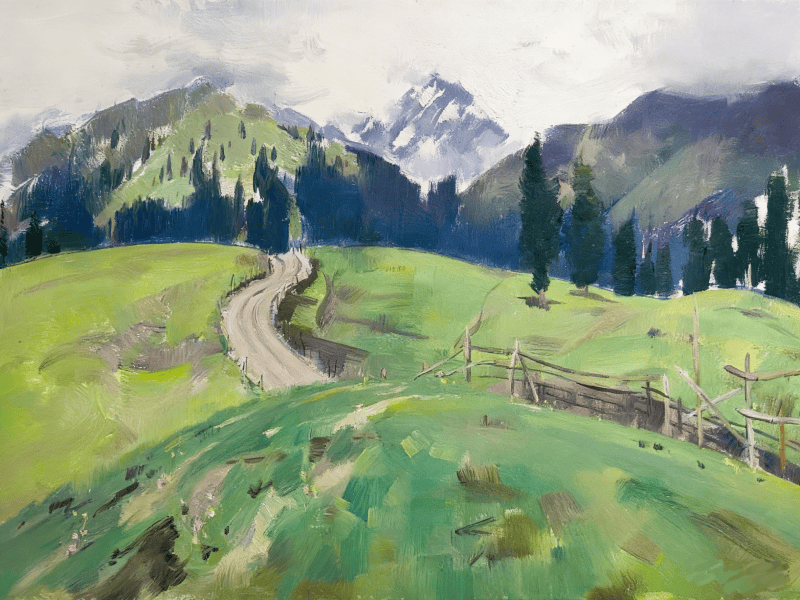 南京援疆支持全国油画名家伊犁写生作品在伊宁市展出