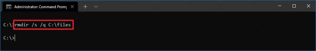 如何在Windows 10上使用命令行删除包含子文件夹的文件夹？