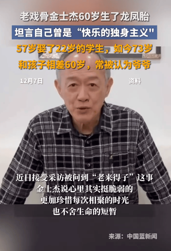 老戏骨金士杰60岁生了龙凤胎！如今带娃常被认成爷爷