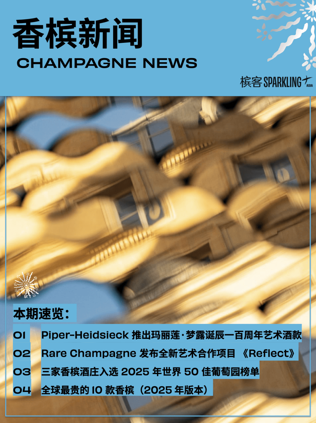 香槟新闻｜白雪香槟推出玛丽莲·梦露诞辰一百周年艺术酒款；全球最贵的 10 款香槟公布……