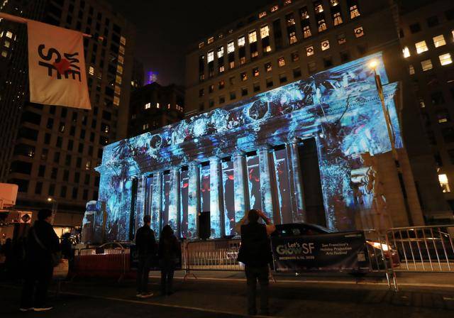 美国旧金山举办建筑外墙艺术投影活动