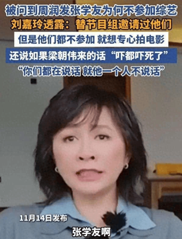 原创            刘嘉玲曝牵线综艺失败！发哥学友拒上，梁朝伟怕到躲