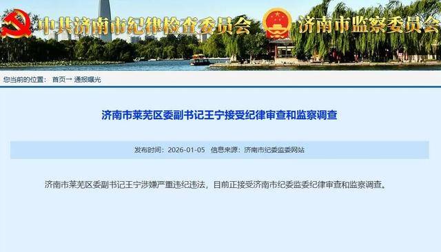 济南市莱芜区委副书记王宁被查