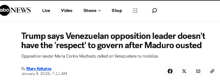 马查多领导委内瑞拉？特朗普泼冷水：没戏