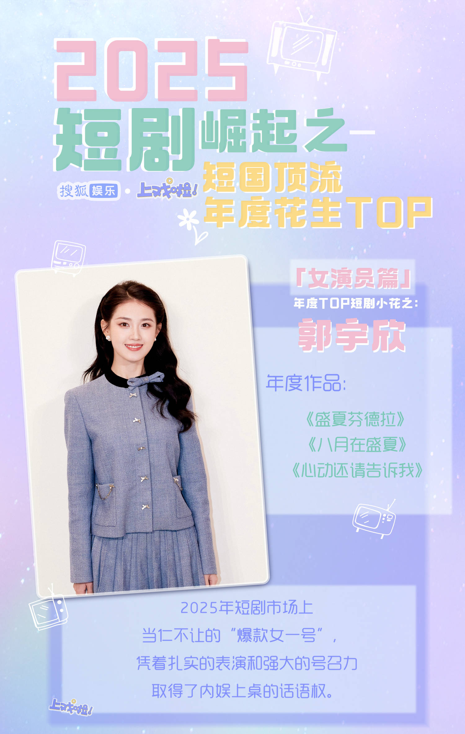 2025年短剧崛起之top演员篇：郭宇欣刘萧旭领跑短国年度花生
