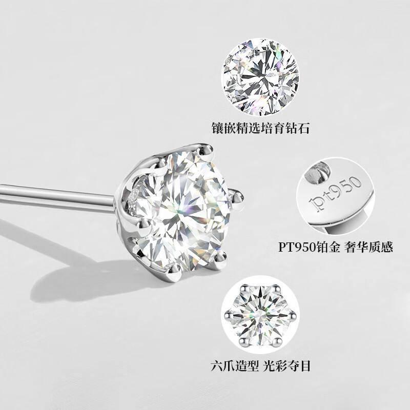 闪耀如星！铂金培育钻石耳钉点亮你的优雅时刻
