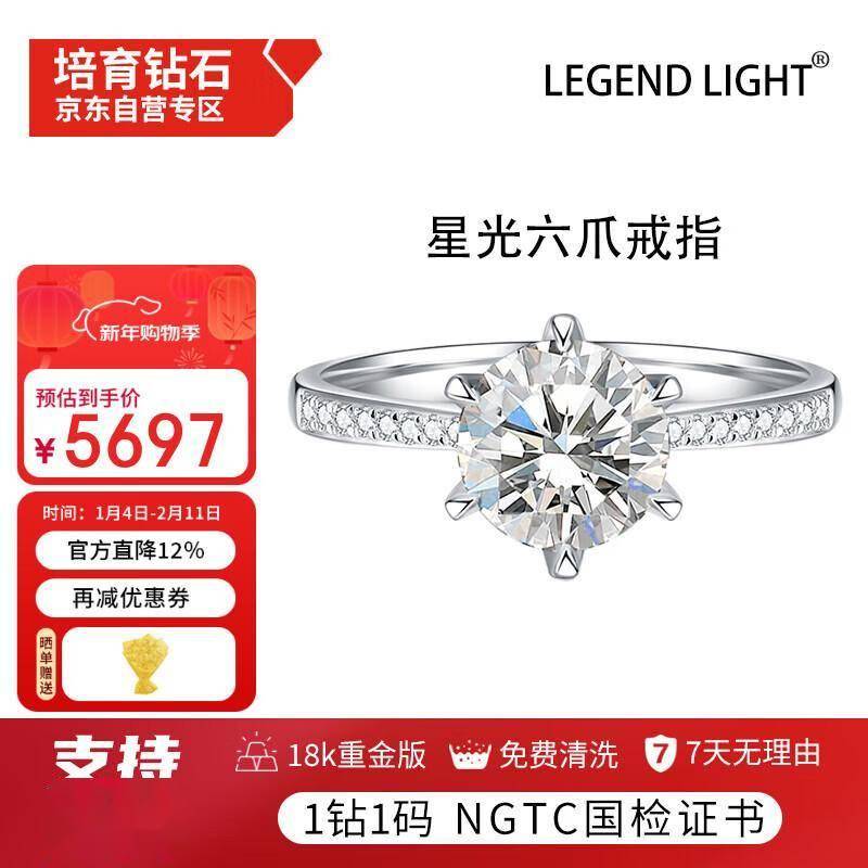 璀璨如星光的承诺：LEGENDLIGHT培育钻石戒指