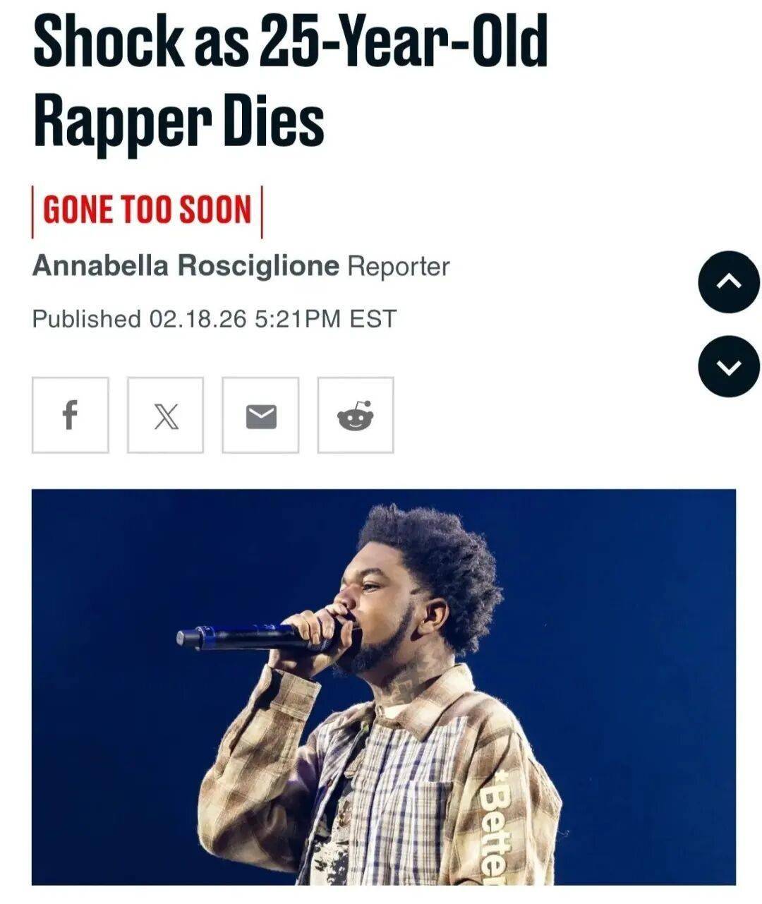 突发！知名说唱歌手意外去世，年仅25岁！
