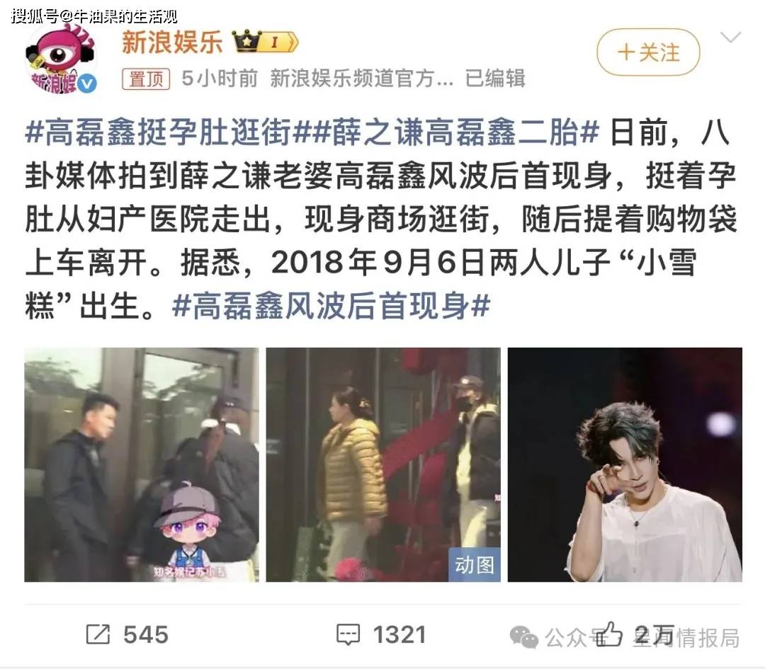 原创            薛之谦二胎曝光：李雨桐的疯，衬出高磊鑫的赢