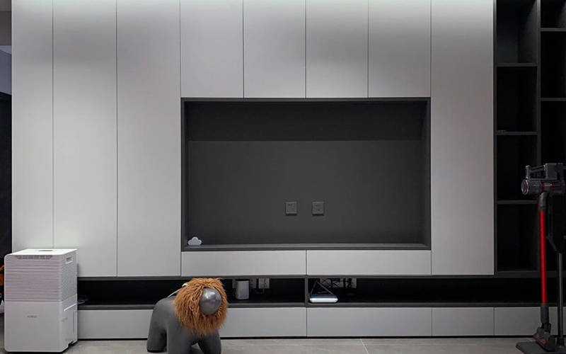 现代风格全铝鞋柜安装实景效果