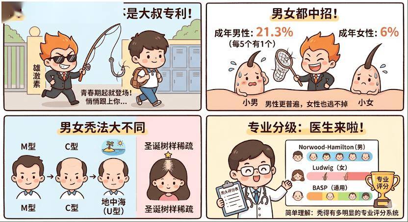 【朝医科普】我的头发去哪儿了？——聊聊雄激素性秃发那些事儿