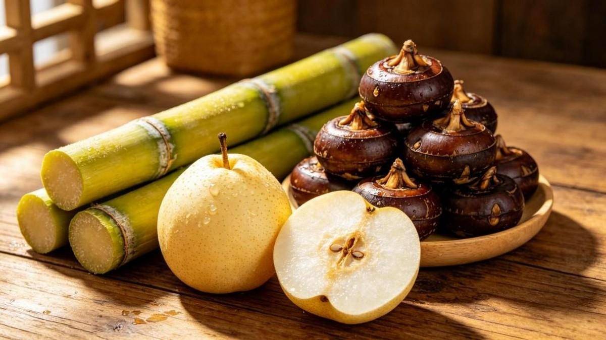 原创            春末夏初易上火，甘蔗马蹄雪梨水，润燥止咳全家喝