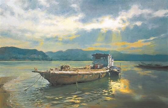 西江的早晨（布面油画）